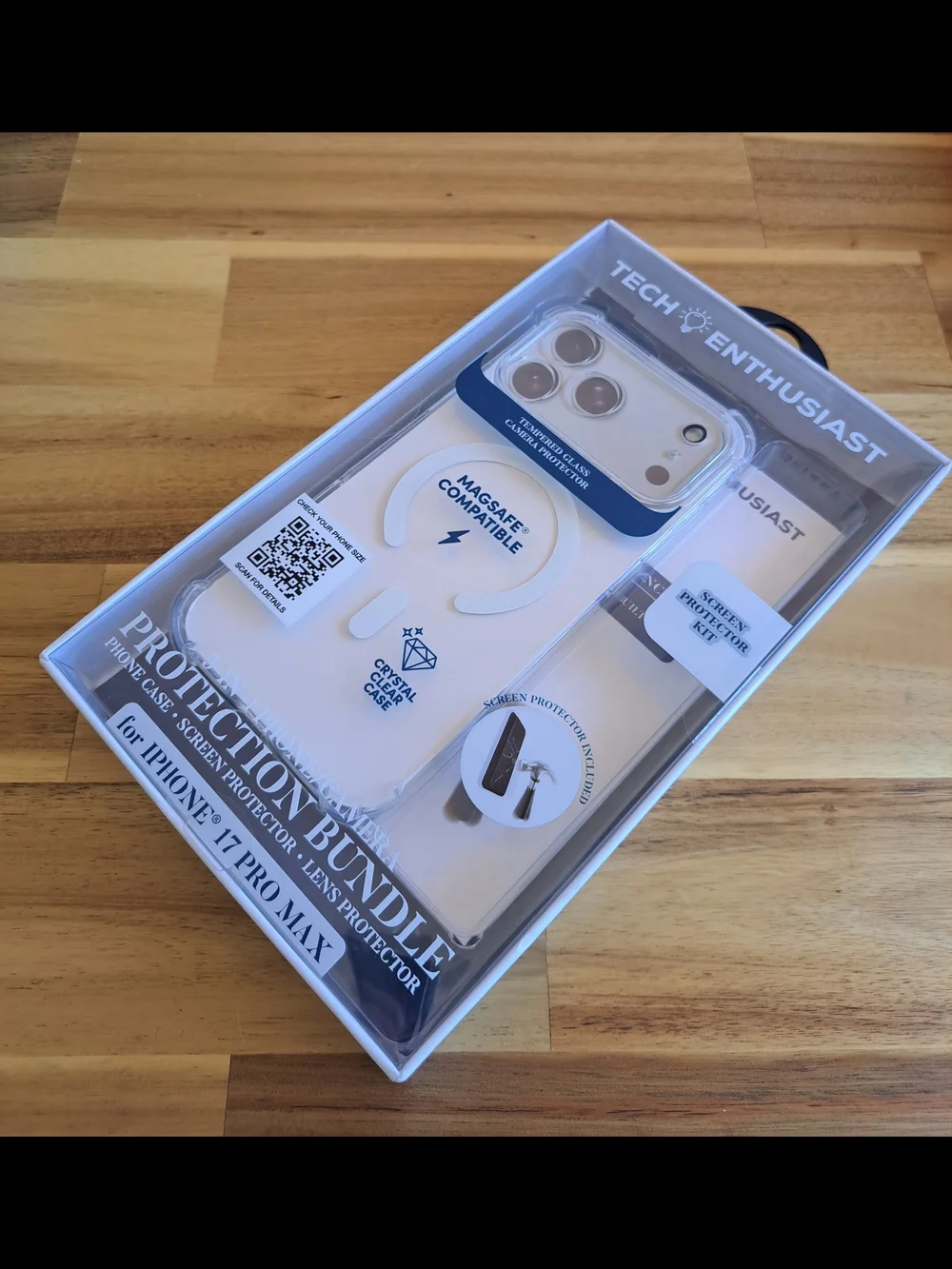 Tech Enthusiast Clear MagSafe Compatible iPhone 17 Pro Max Protection Bundle